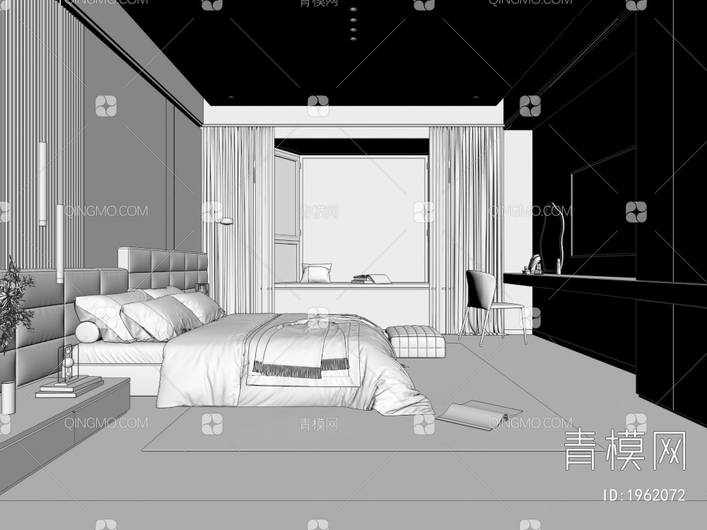 家居卧室3D模型下载【ID:1962072】