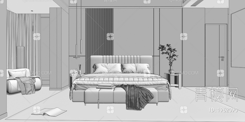 家居卧室3D模型下载【ID:1962090】