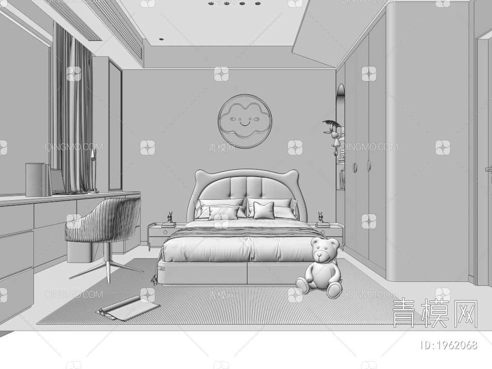家居卧室、男孩房3D模型下载【ID:1962068】