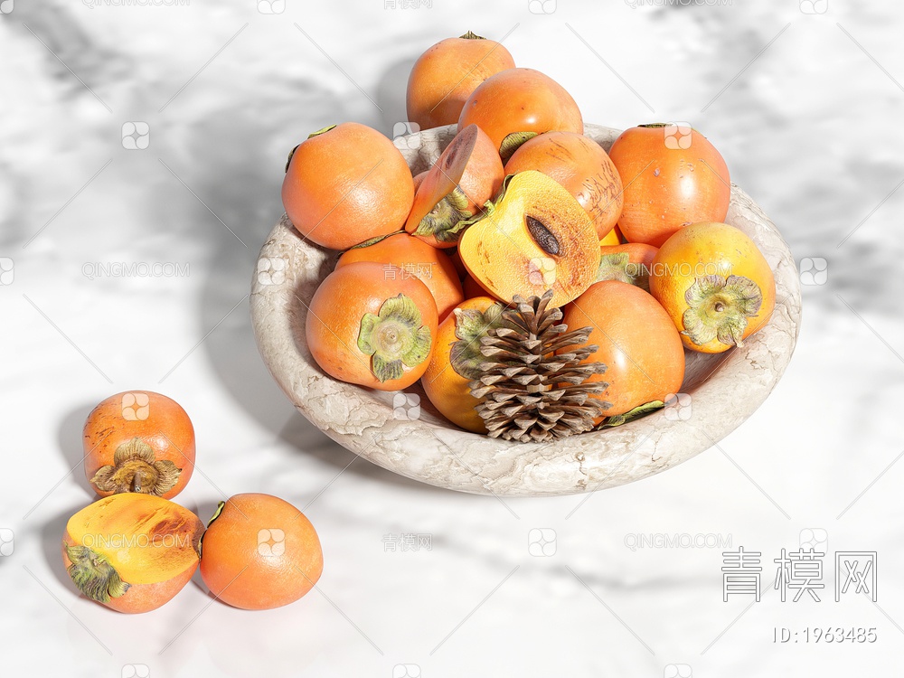 柿子 摆件 水果3D模型下载【ID:1963485】