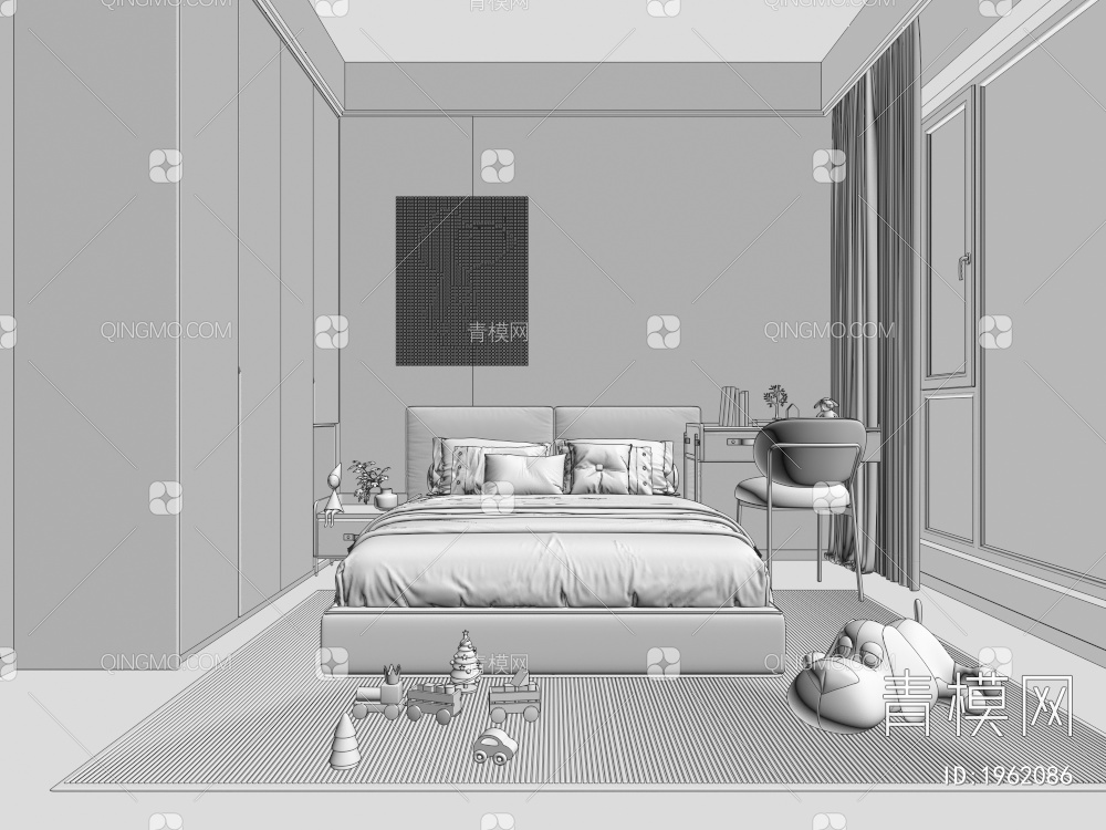 家居卧室3D模型下载【ID:1962086】