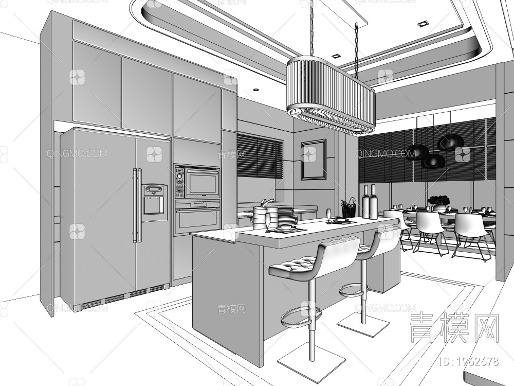 生活家装 厨房设计3D模型下载【ID:1962678】
