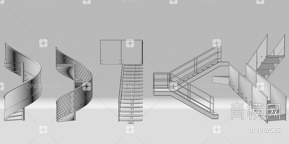 楼梯组合3D模型下载【ID:1962585】
