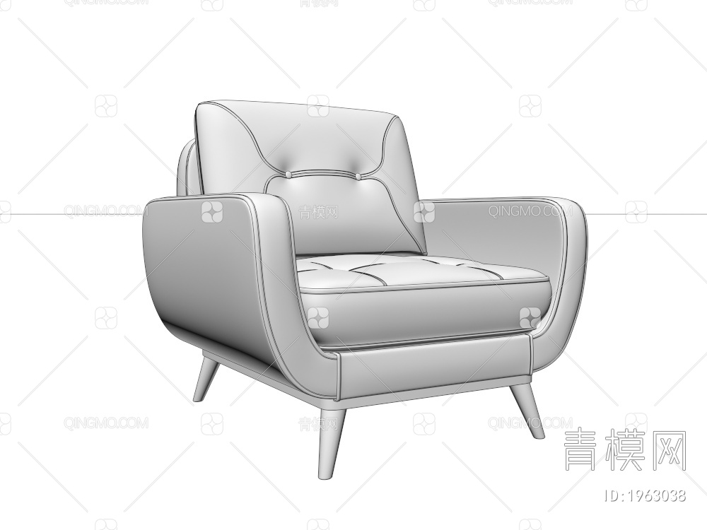单人休闲沙发3D模型下载【ID:1963038】