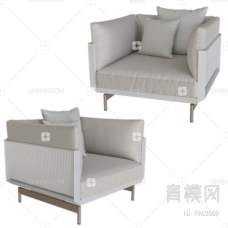Onde休闲单人沙发3D模型下载【ID:1963609】