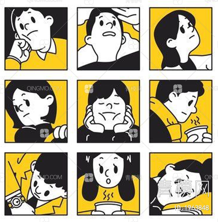 卡通动漫人物装饰画贴图下载【ID:1963848】