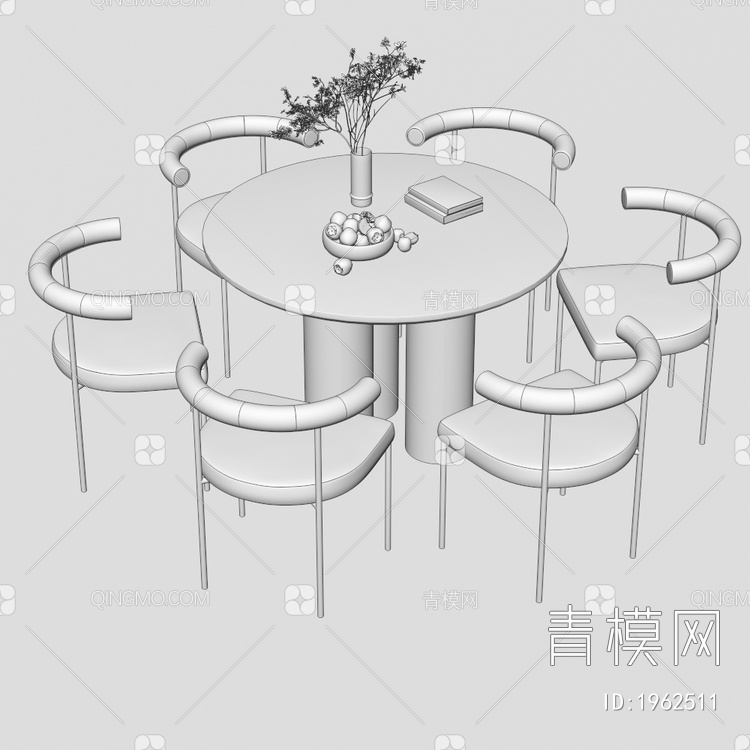 圆形餐桌椅3D模型下载【ID:1962511】