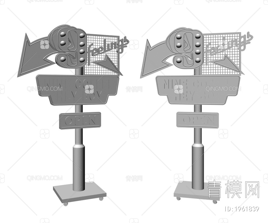 装饰指示牌3D模型下载【ID:1961839】