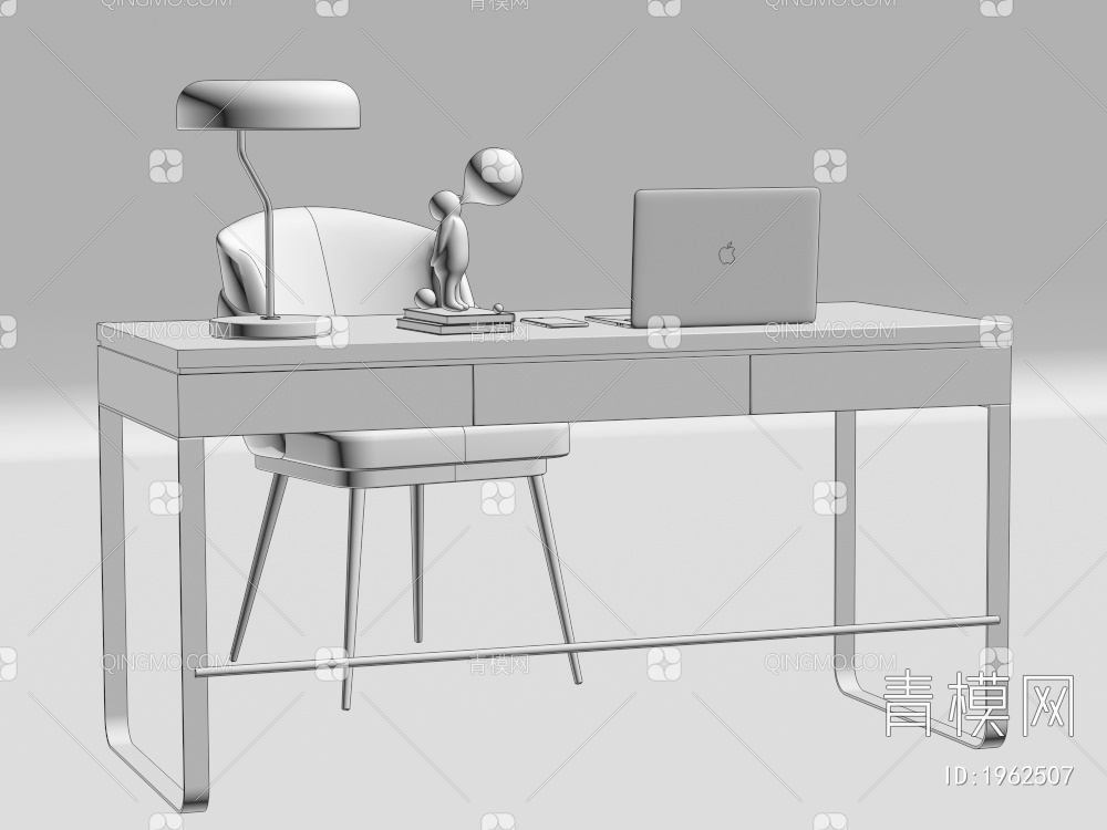 书桌椅组合3D模型下载【ID:1962507】