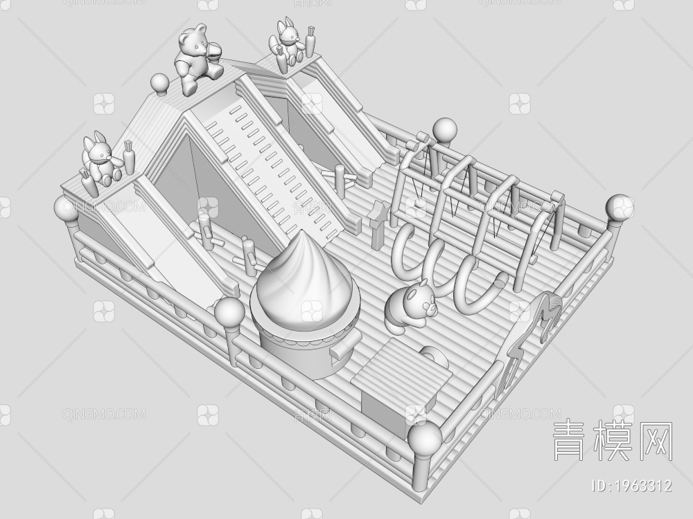 充气城堡，淘气堡，汽包3D模型下载【ID:1963312】