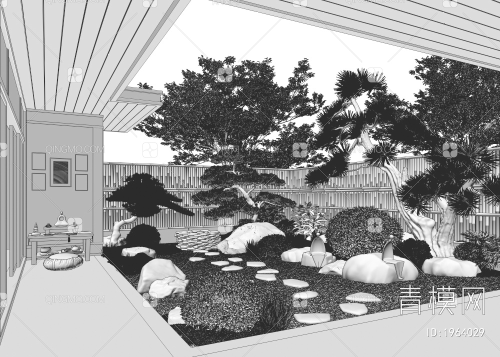 庭院景观3D模型下载【ID:1964029】