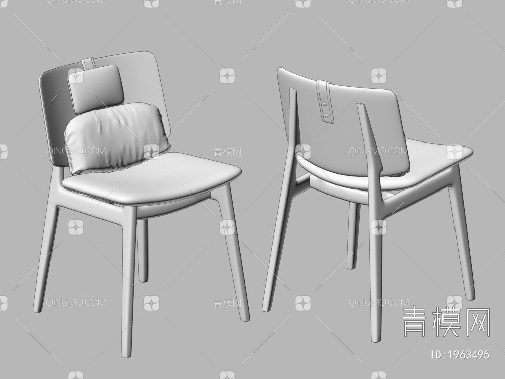 餐椅 单椅 休闲椅3D模型下载【ID:1963495】