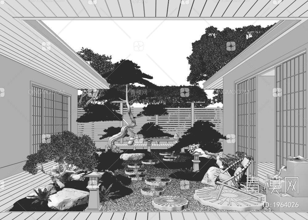 庭院景观3D模型下载【ID:1964026】
