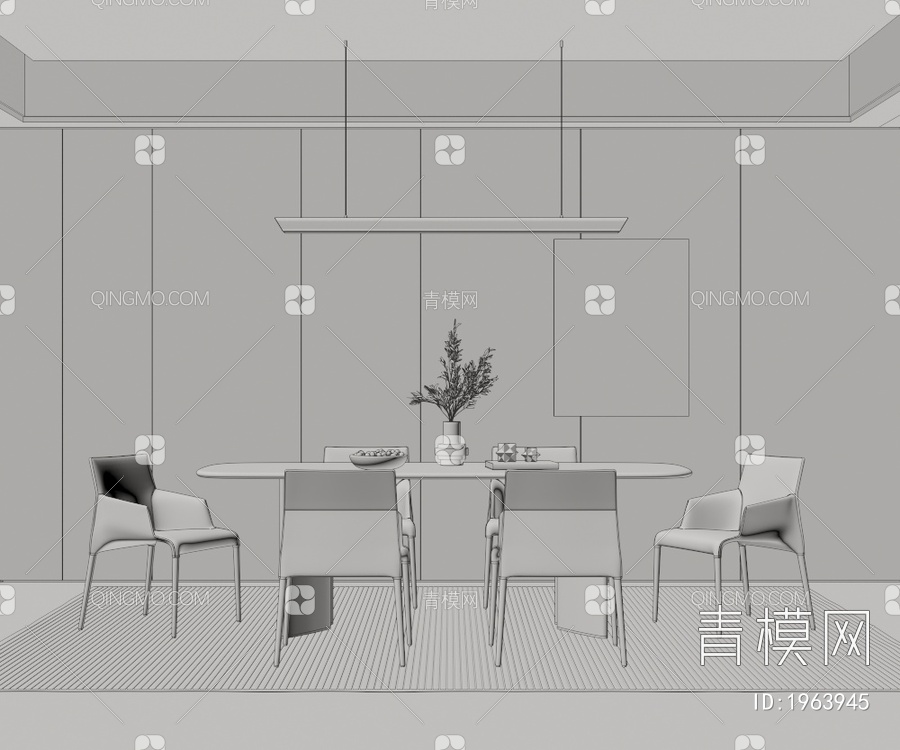 餐桌椅3D模型下载【ID:1963945】