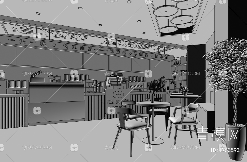 奶茶店 甜品店3D模型下载【ID:1963593】