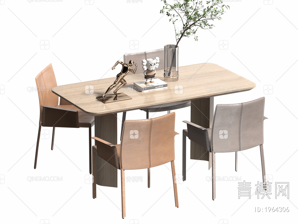 餐桌椅组合 餐椅 单椅 餐桌3D模型下载【ID:1964306】