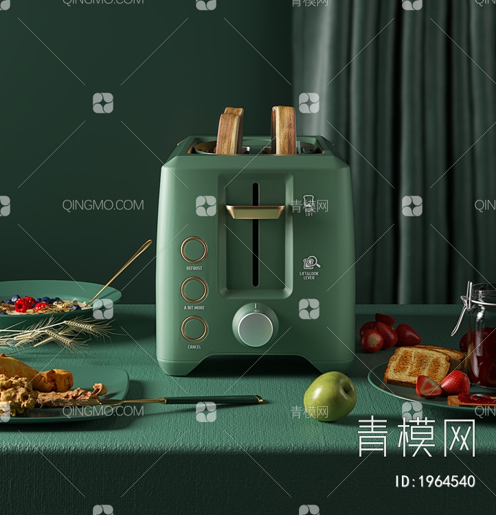 厨房家电 早餐机面包机3D模型下载【ID:1964540】