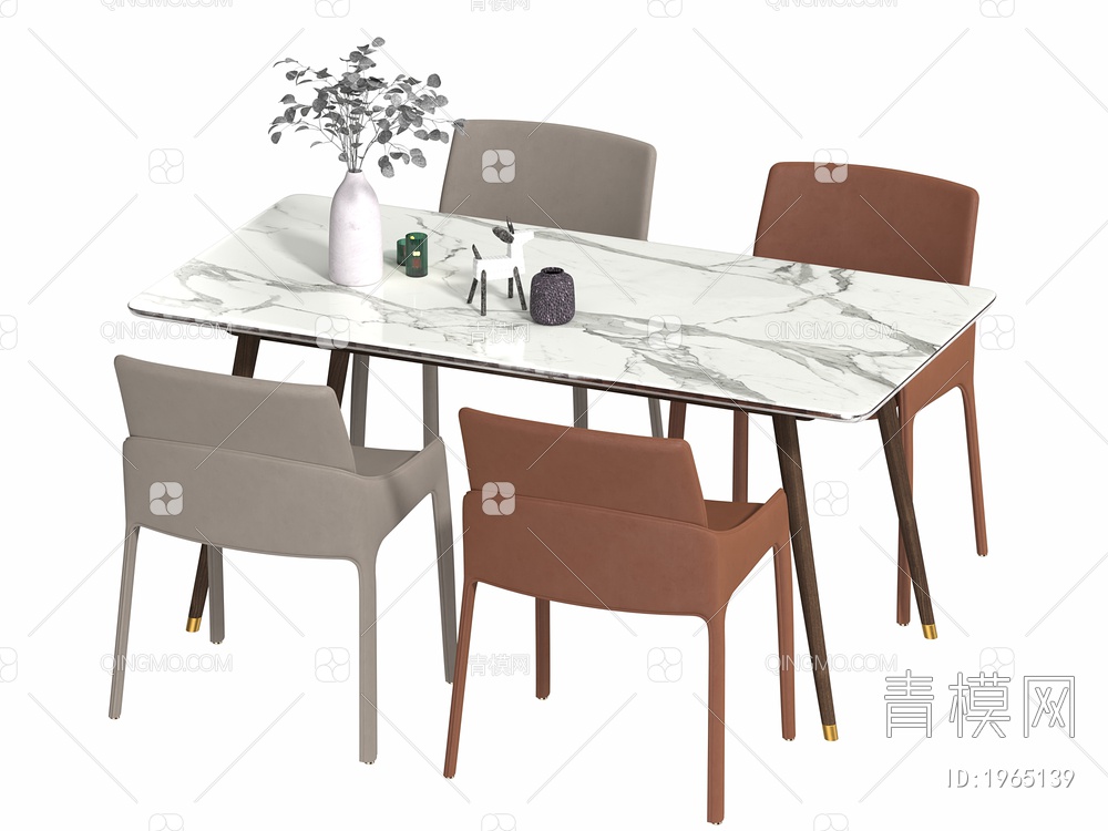 餐桌椅组合 餐椅 单椅 餐桌3D模型下载【ID:1965139】