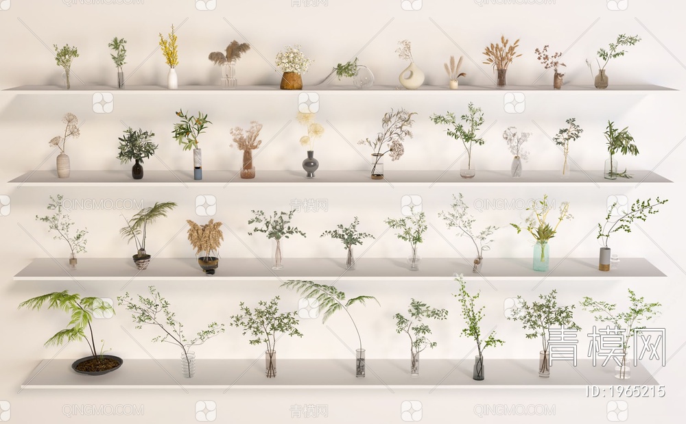 植物 盆栽 花瓶 花艺 绿植摆件大合集3D模型下载【ID:1965215】