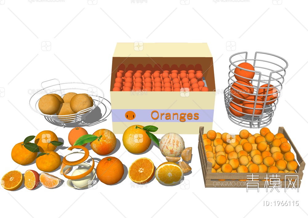 香橙 橘子 桔子SU模型下载【ID:1966115】