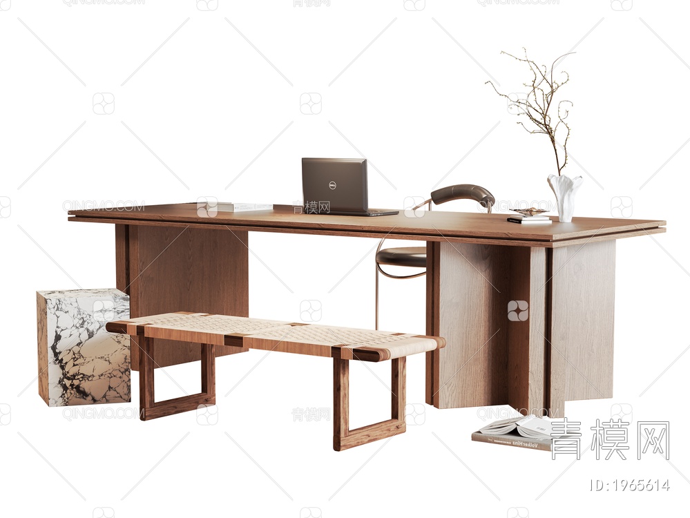书桌椅组合3D模型下载【ID:1965614】