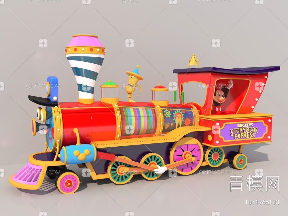 迪士尼小丑火车，观光车，游览车SU模型下载【ID:1966133】