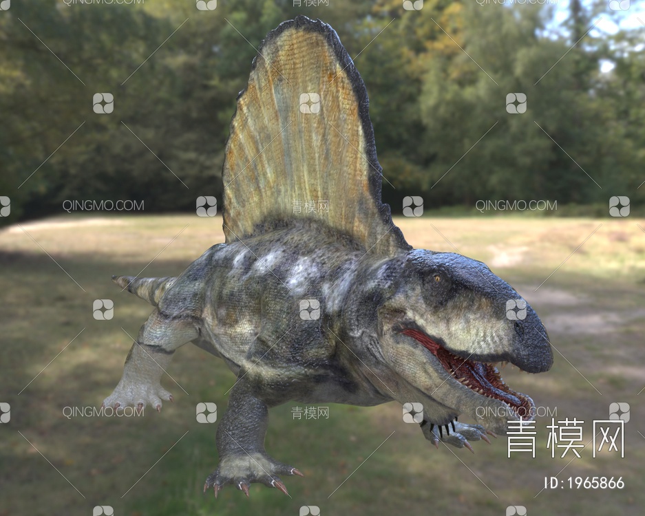 异齿龙二叠纪时期肉食性古生物3D模型下载【ID:1965866】