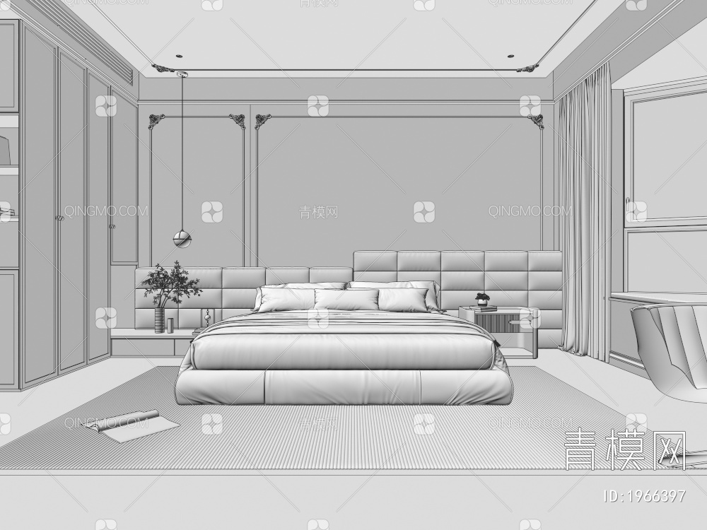 家居卧室3D模型下载【ID:1966397】
