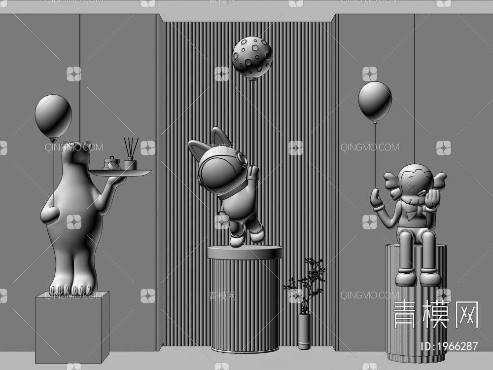 饰品公仔雕塑玩偶摆件3D模型下载【ID:1966287】