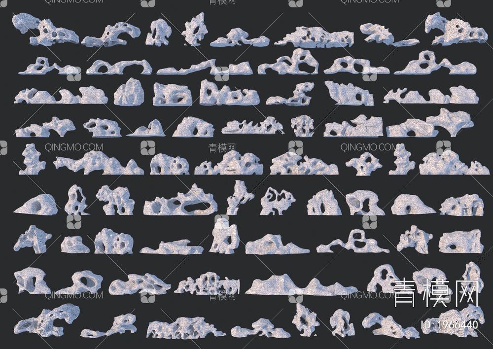 景观太湖石3D模型下载【ID:1966440】
