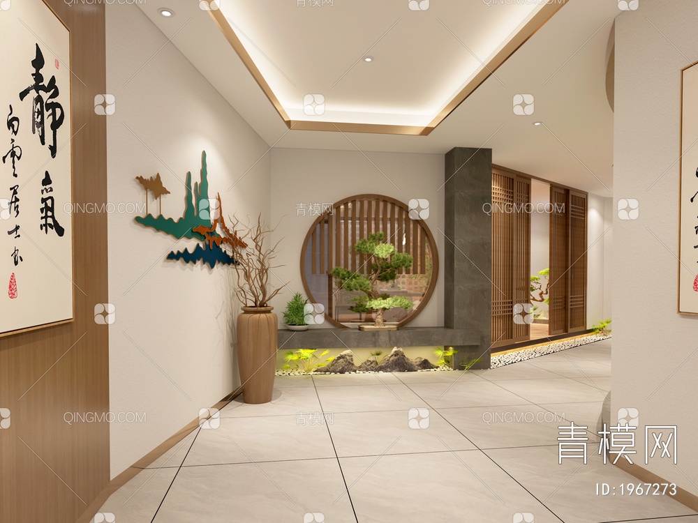 茶楼过道3D模型下载【ID:1967273】