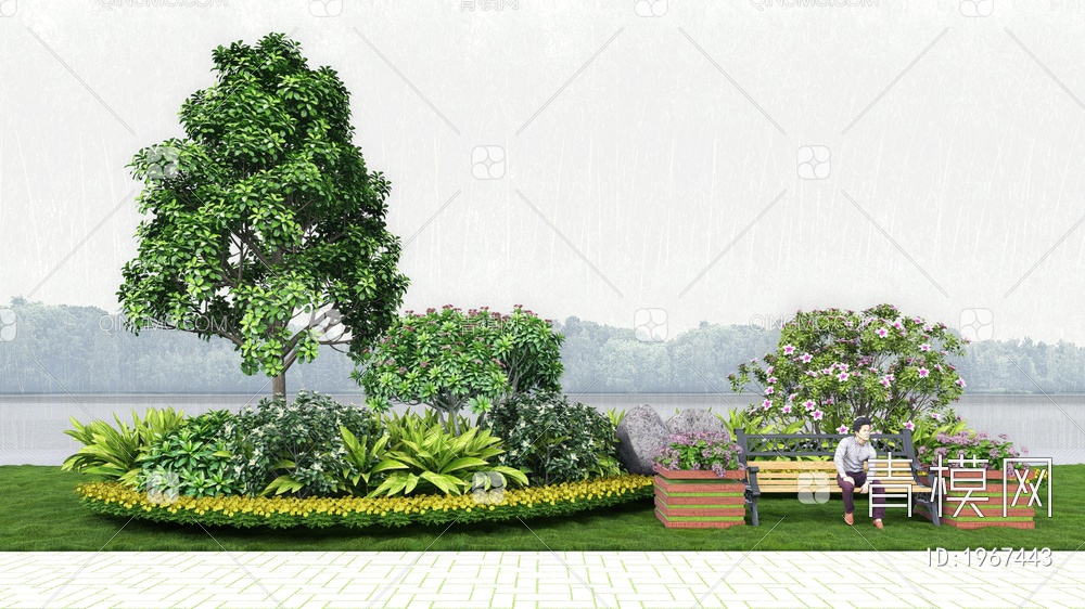景观植物组合SU模型下载【ID:1967443】