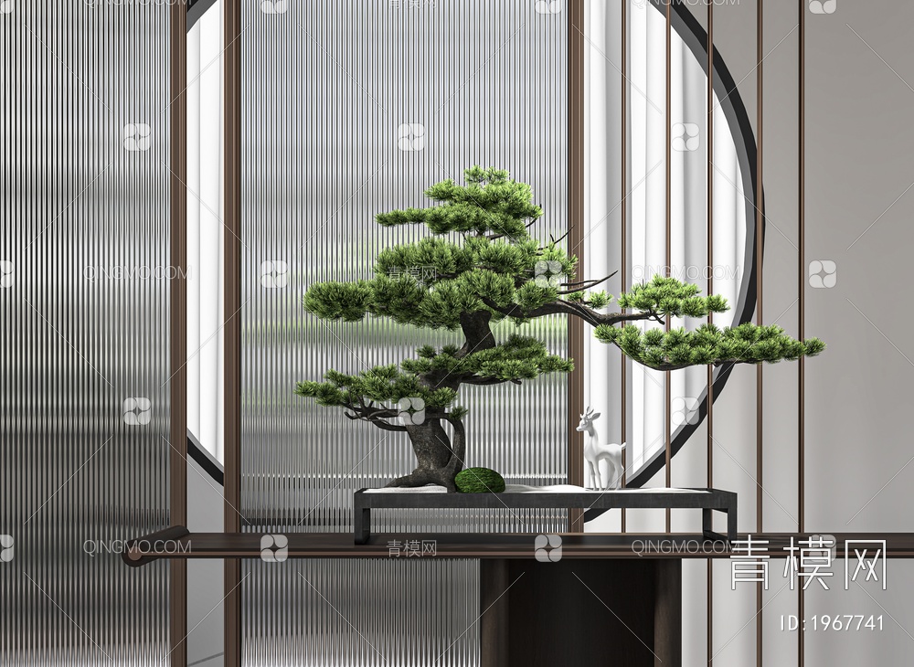 松树盆栽盆景摆件3D模型下载【ID:1967741】