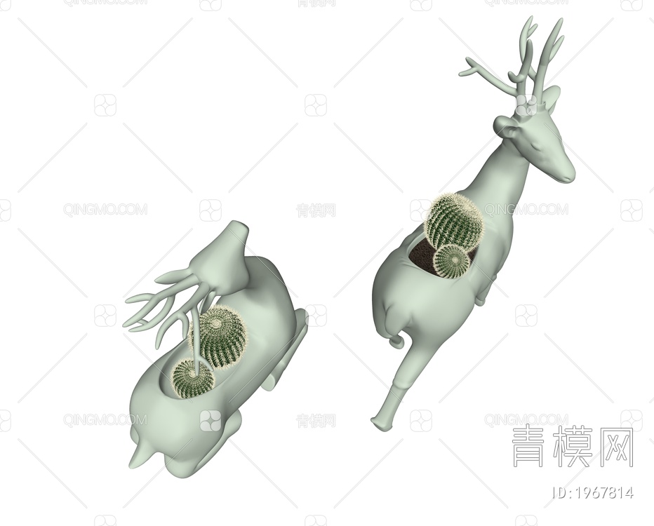 雕塑鹿摆件SU模型下载【ID:1967814】