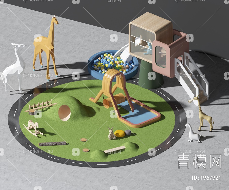 儿童娱乐滑滑梯3D模型下载【ID:1967921】