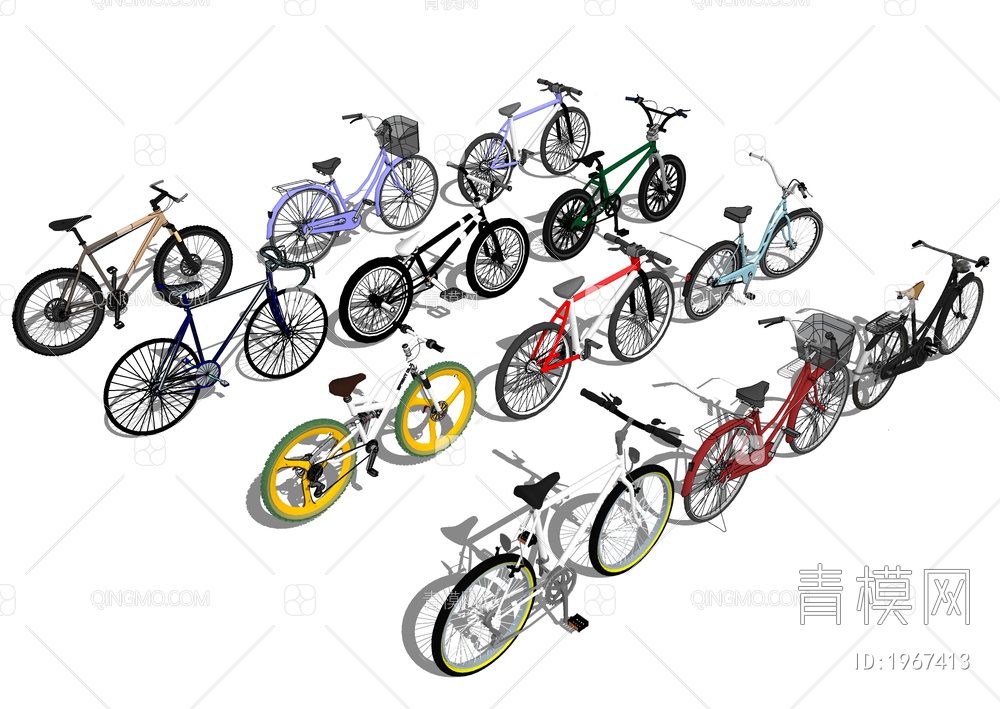 自行车 登山车SU模型下载【ID:1967413】