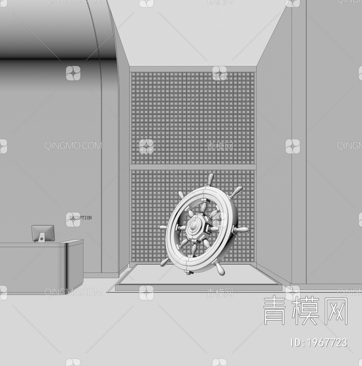 大厅雕塑装置摆件3D模型下载【ID:1967723】