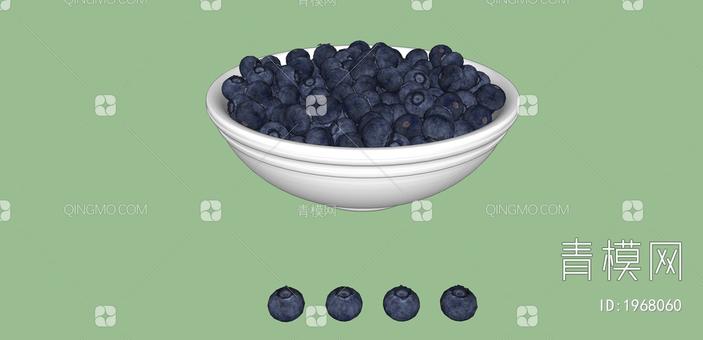 水果蔬菜 蓝莓SU模型下载【ID:1968060】