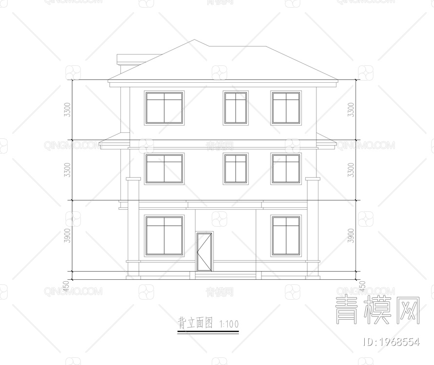 别墅CAD方案图纸，平面图，立面图【ID:1968554】