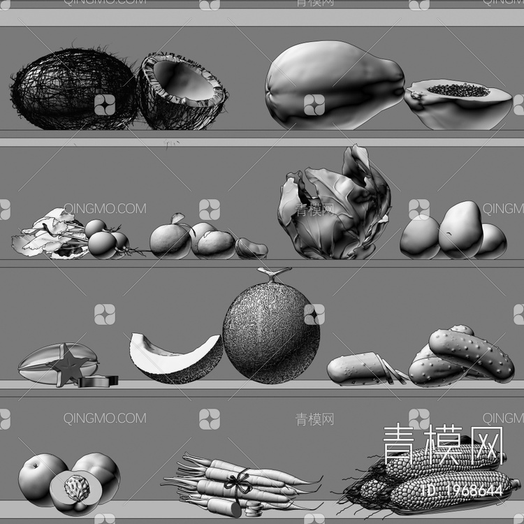 蔬菜水果合集3D模型下载【ID:1968644】