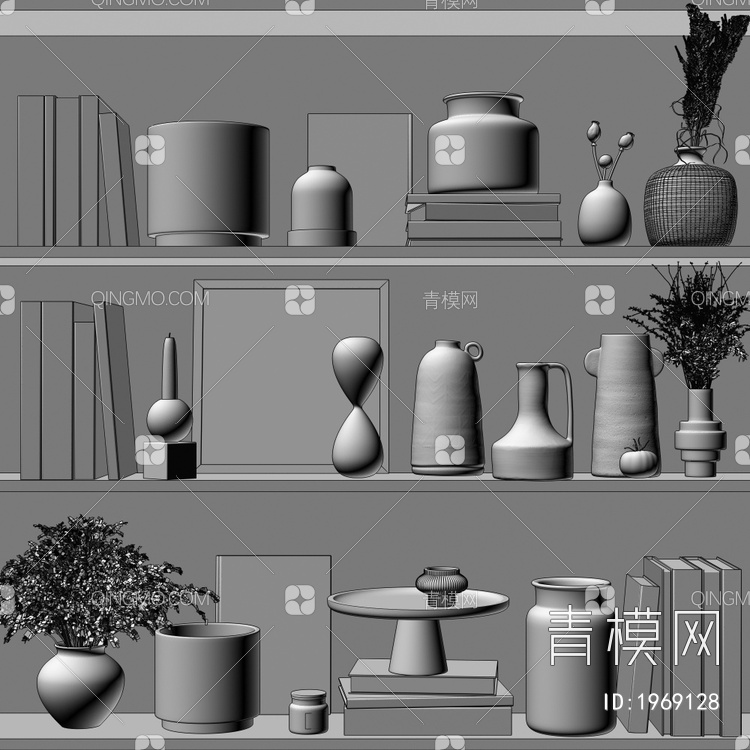 陈设饰品 装饰摆件组合3D模型下载【ID:1969128】