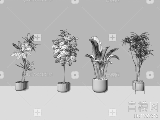 绿植盆栽3D模型下载【ID:1969342】