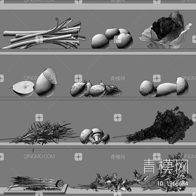 蔬菜 水果合集3D模型下载【ID:1968684】