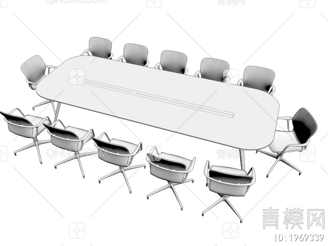 会议桌椅3D模型下载【ID:1969339】