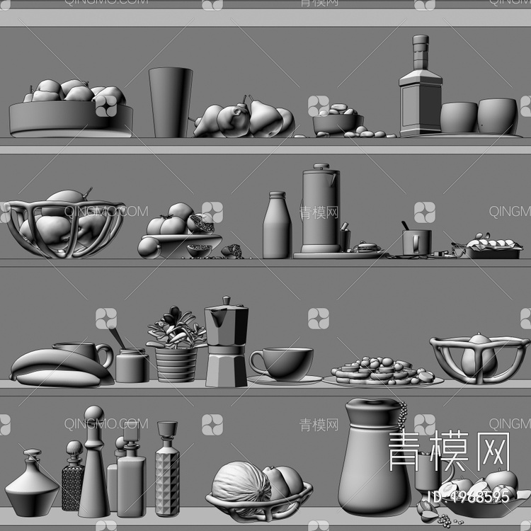 食品 水果 酒水合集3D模型下载【ID:1968595】