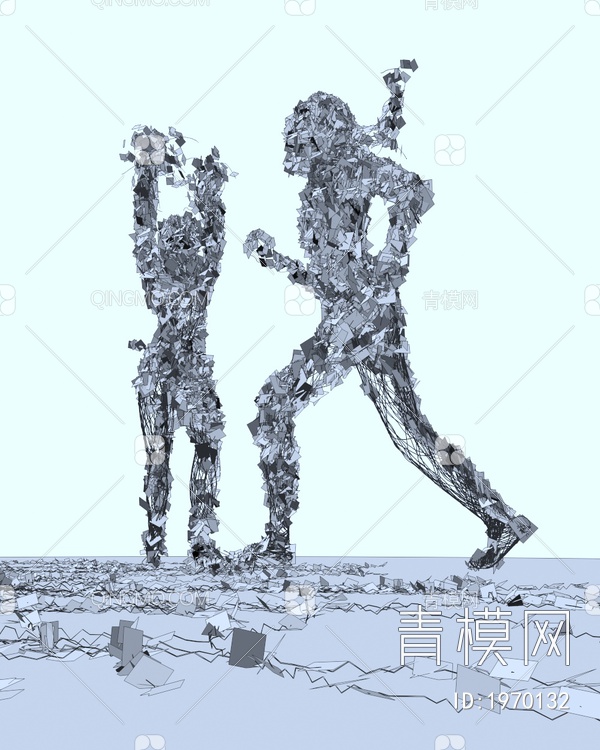 藤蔓运动人物雕塑3D模型下载【ID:1970132】