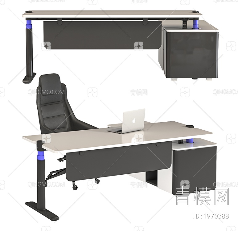 办公桌椅组合SU模型下载【ID:1970388】
