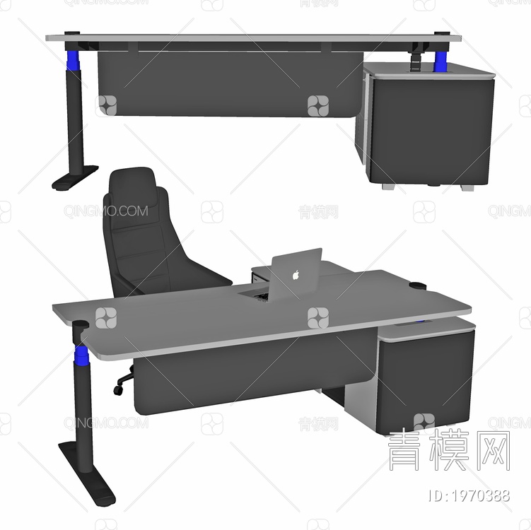 办公桌椅组合SU模型下载【ID:1970388】