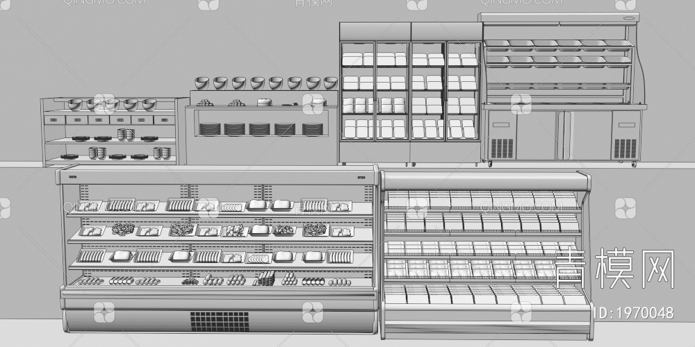 冷柜组合3D模型下载【ID:1970048】