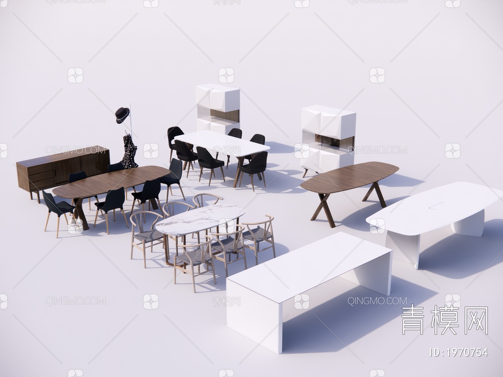 餐桌 餐椅SU模型下载【ID:1970754】